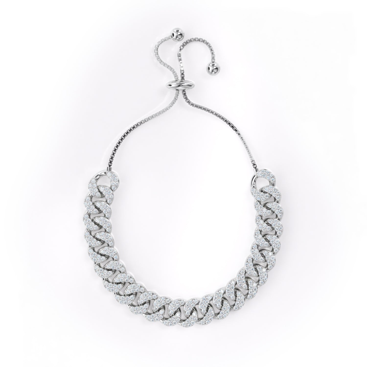 +MAIA CRYSTAL CHAIN BRACELET (ADJUSTABLE)