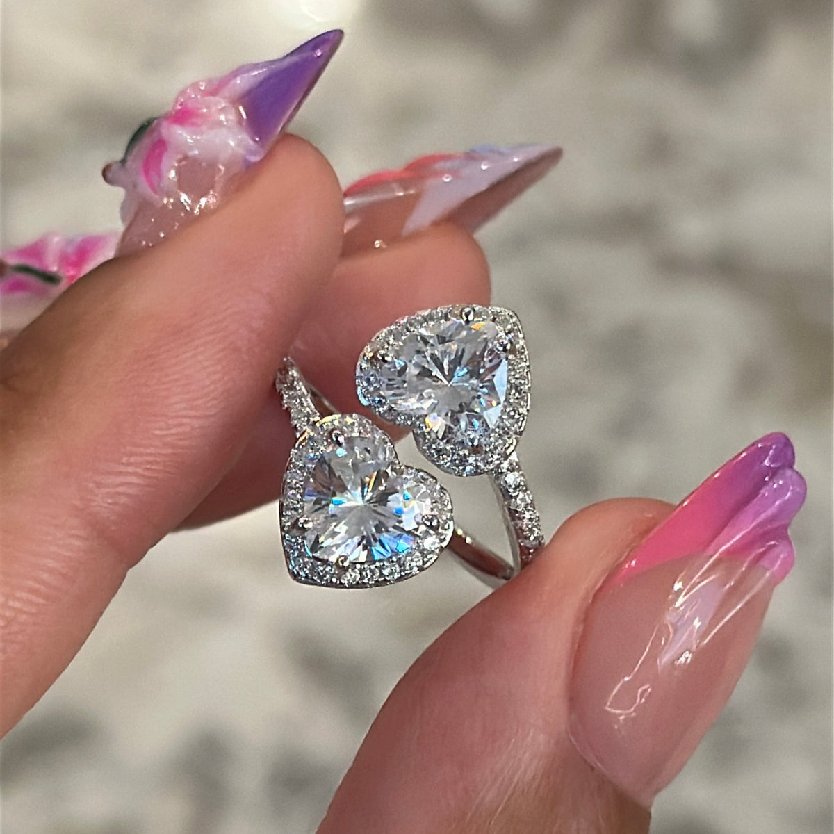 +DOUBLE HEART RING