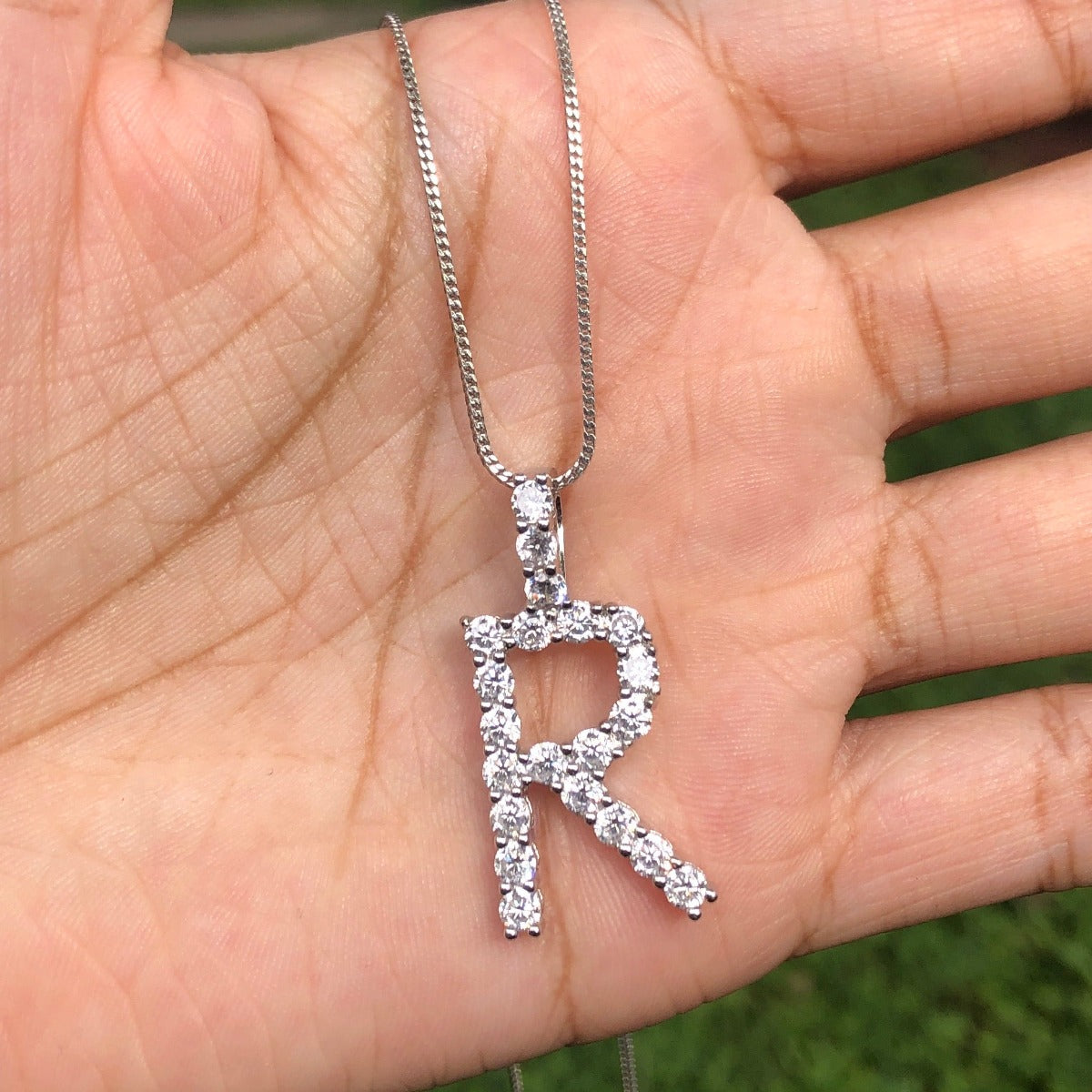 +CRYSTAL INITIAL NECKLACE