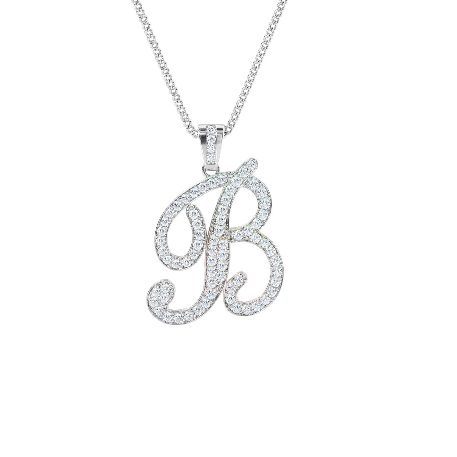 +SCRIPT CRYSTAL INITIAL NECKLACE