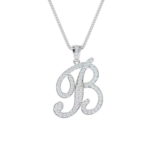 +SCRIPT CRYSTAL INITIAL NECKLACE