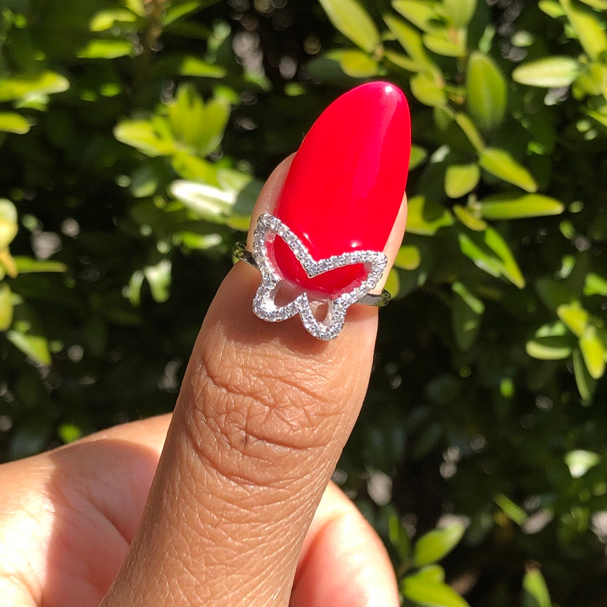 +CRYSTAL BUTTERFLY RING
